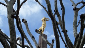19 april 2013: Luxemburg Stad; Gëlle Fra, monument uit 1923 ter ere van de oorlogsslachtoffers van de eerste wereldoorlog (foto: René Hoeflaak)