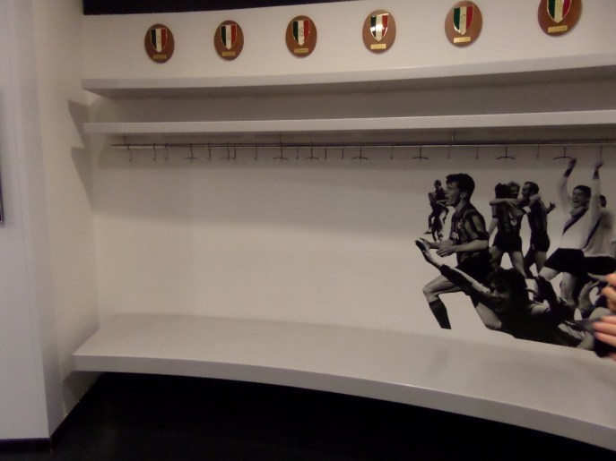 Kleedkamer Inter Milaan in San Siro Stadion in Milaan (foto: René Hoeflaak)