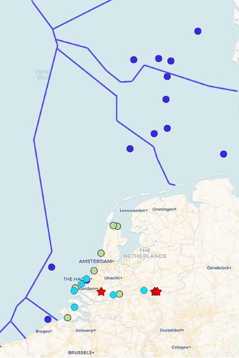 Overzicht recente steurwaarnemingen (bron: www.steurenark.eu.)